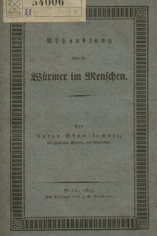 Abhandlung über die Würmer im Menschen