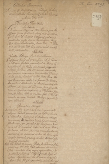 „Collectio summaria iurium et fundationum Collegii Juridici Universitatis Cracoviensis Studii generalis Anno Dni 1742”
