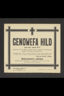 Genowefa Hild żona emer. majora W. P. [...] zasnęła w Panu dnia 23 kwietnia 1945 r. [...]