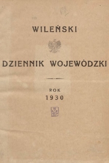 Wileński Dziennik Wojewódzki. 1930, skorowidz alfabetyczny