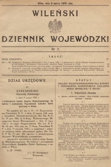 Wileński Dziennik Wojewódzki. 1930, nr 3