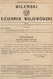 Wileński Dziennik Wojewódzki. 1930, nr 4