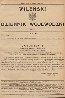 Wileński Dziennik Wojewódzki. 1930, nr 6