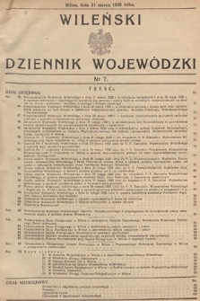 Wileński Dziennik Wojewódzki. 1930, nr 7