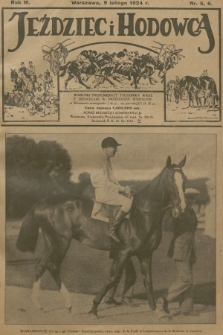 Jeździec i Hodowca : tygodnik sportowo-hodowlany. R.3, 1924, nr 5-6