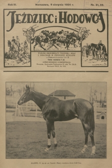 Jeździec i Hodowca : tygodnik sportowo-hodowlany. R.3, 1924, nr 31-32