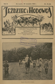 Jeździec i Hodowca : tygodnik sportowo-hodowlany. R.3, 1924, nr 37-38