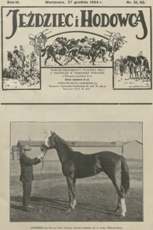 Jeździec i Hodowca : tygodnik sportowo-hodowlany. R.3, 1924, nr 51-52