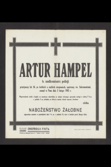 Artur Hampel b. nadkomisarz policji [...] zasnął w panu dnia 5 lutego 1942 r. [...]