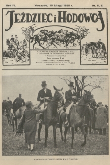 Jeździec i Hodowca. R.4, 1925, nr 5-6