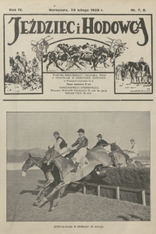 Jeździec i Hodowca. R.4, 1925, nr 7-8