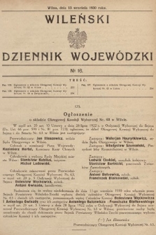 Wileński Dziennik Wojewódzki. 1930, nr 16