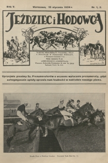 Jeździec i Hodowca. R.5, 1926, nr 1-2