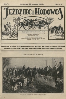 Jeździec i Hodowca. R.5, 1926, nr 3-4