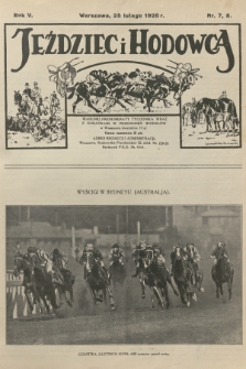 Jeździec i Hodowca. R.5, 1926, nr 7-8