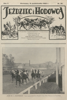 Jeździec i Hodowca. R.5, 1926, nr 40