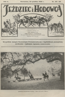 Jeździec i Hodowca. R.5, 1926, nr 49-50