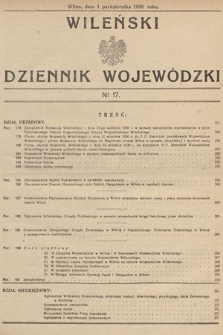 Wileński Dziennik Wojewódzki. 1930, nr 17