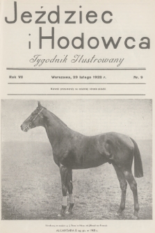 Jeździec i Hodowca : tygodnik ilustrowany. R.7, 1928, nr 9