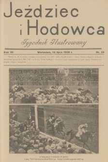 Jeździec i Hodowca : tygodnik ilustrowany. R.7, 1928, nr 29