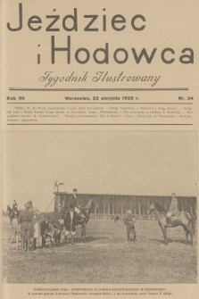 Jeździec i Hodowca : tygodnik ilustrowany. R.7, 1928, nr 34