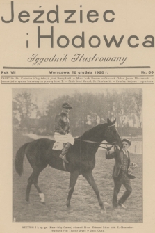 Jeździec i Hodowca : tygodnik ilustrowany. R.7, 1928, nr 50