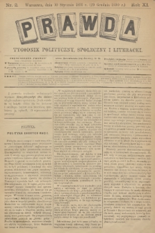 Prawda : tygodnik polityczny, społeczny i literacki. R.11, 1891, nr 2