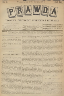 Prawda : tygodnik polityczny, społeczny i literacki. R.11, 1891, nr 3