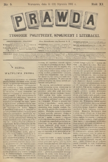 Prawda : tygodnik polityczny, społeczny i literacki. R.11, 1891, nr 5