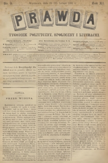 Prawda : tygodnik polityczny, społeczny i literacki. R.11, 1891, nr 9