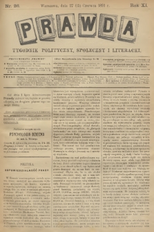 Prawda : tygodnik polityczny, społeczny i literacki. R.11, 1891, nr 26