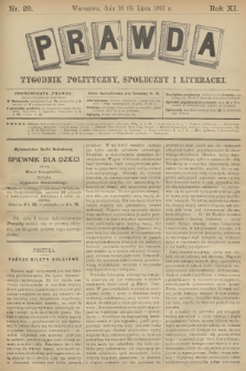 Prawda : tygodnik polityczny, społeczny i literacki. R.11, 1891, nr 29