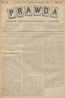 Prawda : tygodnik polityczny, społeczny i literacki. R.11, 1891, nr 36