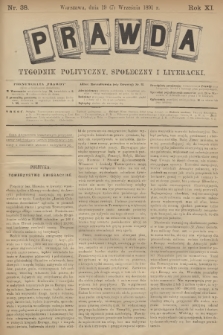 Prawda : tygodnik polityczny, społeczny i literacki. R.11, 1891, nr 38