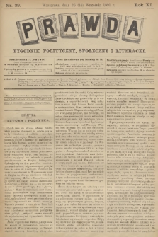 Prawda : tygodnik polityczny, społeczny i literacki. R.11, 1891, nr 39