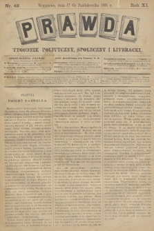Prawda : tygodnik polityczny, społeczny i literacki. R.11, 1891, nr 42