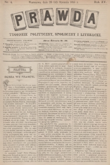 Prawda : tygodnik polityczny, społeczny i literacki. R.15, 1895, nr 4