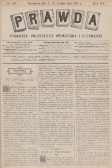 Prawda : tygodnik polityczny, społeczny i literacki. R.15, 1895, nr 42