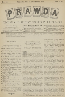 Prawda : tygodnik polityczny, społeczny i literacki. R.16, 1896, nr 51