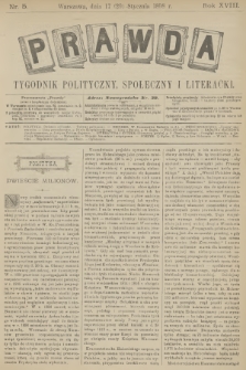 Prawda : tygodnik polityczny, społeczny i literacki. R.18, 1898, nr 5