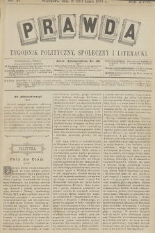 Prawda : tygodnik polityczny, społeczny i literacki. R.18, 1898, nr 31