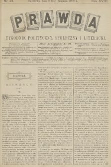 Prawda : tygodnik polityczny, społeczny i literacki. R.18, 1898, nr 34