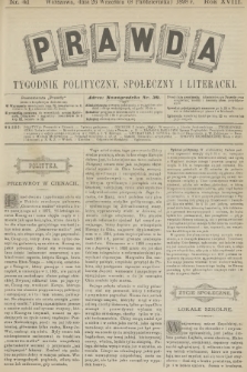 Prawda : tygodnik polityczny, społeczny i literacki. R.18, 1898, nr 41