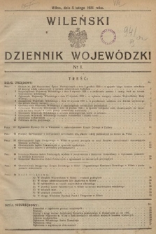 Wileński Dziennik Wojewódzki. 1931, nr 1