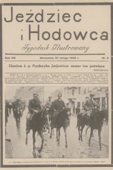 Jeździec i Hodowca : tygodnik ilustrowany. R.8, 1929, nr 9