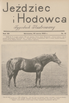 Jeździec i Hodowca : tygodnik ilustrowany. R.8, 1929, nr 12