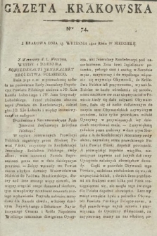 Gazeta Krakowska. 1812, nr 74