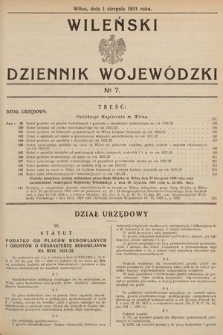 Wileński Dziennik Wojewódzki. 1931, nr 7