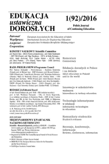 Edukacja Ustawiczna Dorosłych : międzynarodowy kwartalnik naukowo-metodyczny = Polish Journal of Continuing Education : scientific-research quarterly. 2016, 1