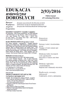 Edukacja Ustawiczna Dorosłych : międzynarodowy kwartalnik naukowo-metodyczny = Polish Journal of Continuing Education : scientific-research quarterly. 2016, 2